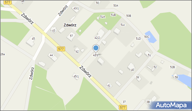 Zdwórz, Zdwórz, 42/1, mapa Zdwórz