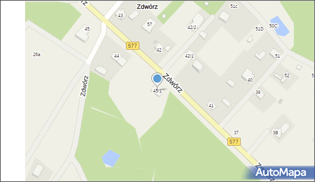 Zdwórz, Zdwórz, 45/1, mapa Zdwórz