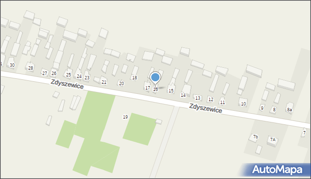 Zdyszewice, Zdyszewice, 16, mapa Zdyszewice