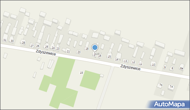 Zdyszewice, Zdyszewice, 17, mapa Zdyszewice