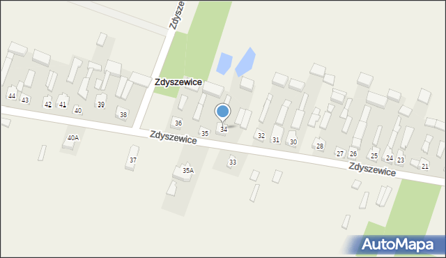 Zdyszewice, Zdyszewice, 34, mapa Zdyszewice