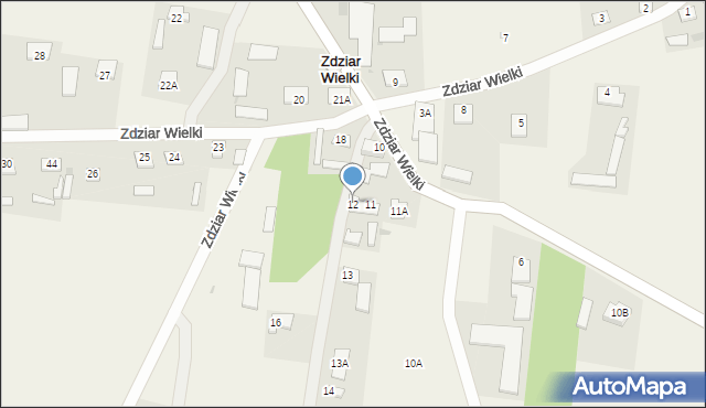 Zdziar Wielki, Zdziar Wielki, 12, mapa Zdziar Wielki