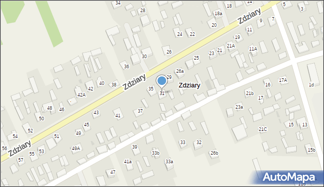 Zdziary, Zdziary, 31, mapa Zdziary