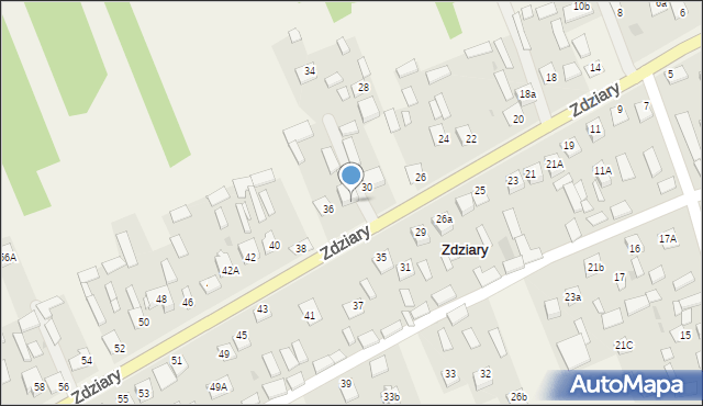 Zdziary, Zdziary, 36a, mapa Zdziary