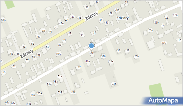 Zdziary, Zdziary, 39, mapa Zdziary