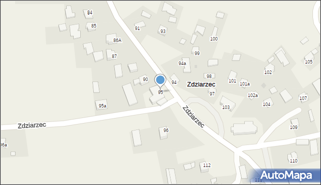 Zdziarzec, Zdziarzec, 95, mapa Zdziarzec