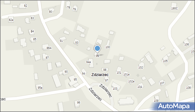 Zdziarzec, Zdziarzec, 99, mapa Zdziarzec