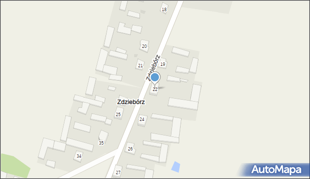 Zdziebórz, Zdziebórz, 22, mapa Zdziebórz