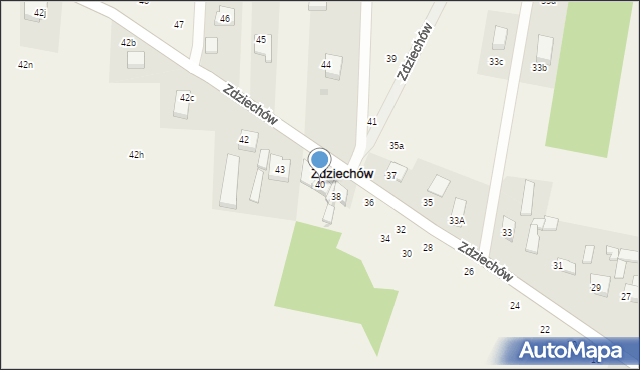 Zdziechów, Zdziechów, 40, mapa Zdziechów