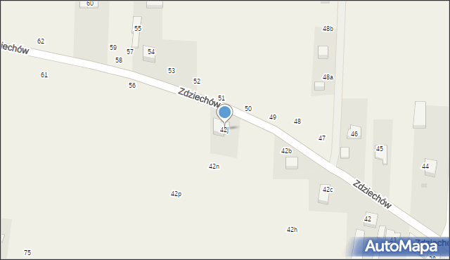 Zdziechów, Zdziechów, 42j, mapa Zdziechów