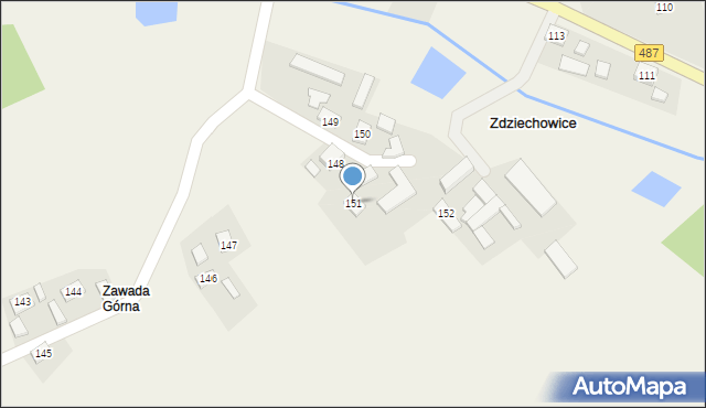 Zdziechowice, Zdziechowice, 151, mapa Zdziechowice