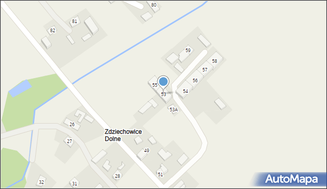 Zdziechowice, Zdziechowice, 53, mapa Zdziechowice