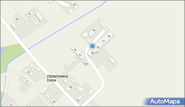 Zdziechowice, Zdziechowice, 54, mapa Zdziechowice