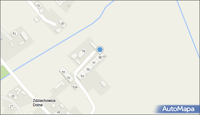 Zdziechowice, Zdziechowice, 58, mapa Zdziechowice