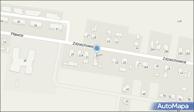 Zdziechowice, Zdziechowice, 20, mapa Zdziechowice