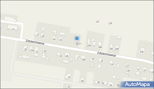 Zdziechowice, Zdziechowice, 22, mapa Zdziechowice