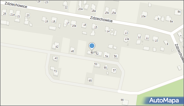 Zdziechowice, Zdziechowice, 50, mapa Zdziechowice