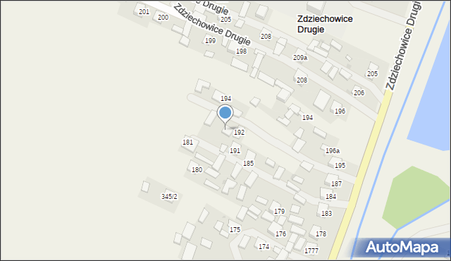 Zdziechowice Drugie, Zdziechowice Drugie, 192a, mapa Zdziechowice Drugie