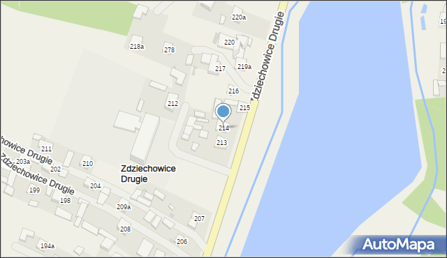 Zdziechowice Drugie, Zdziechowice Drugie, 214, mapa Zdziechowice Drugie