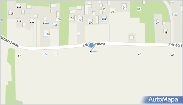 Zdzieci Nowe, Zdzieci Nowe, 51, mapa Zdzieci Nowe