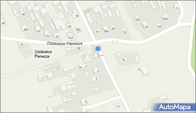 Zdziłowice, Zdziłowice Drugie, 1, mapa Zdziłowice