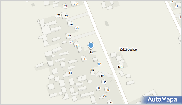Zdziłowice, Zdziłowice Drugie, 80, mapa Zdziłowice