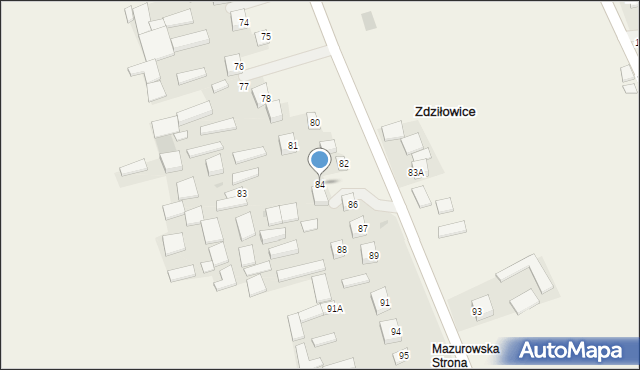 Zdziłowice, Zdziłowice Drugie, 84, mapa Zdziłowice