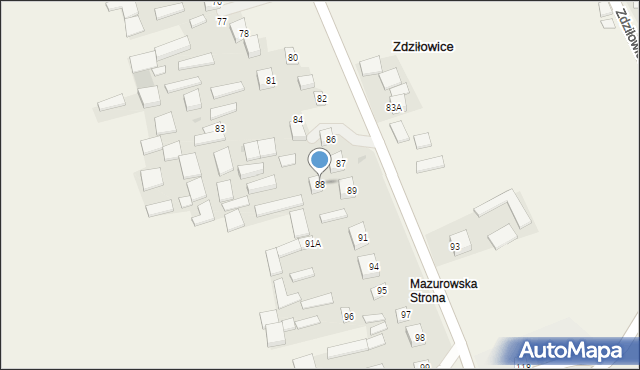 Zdziłowice, Zdziłowice Drugie, 88, mapa Zdziłowice