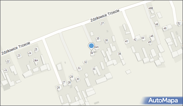 Zdziłowice, Zdziłowice Trzecie, 34, mapa Zdziłowice