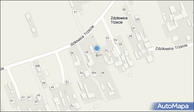 Zdziłowice, Zdziłowice Trzecie, 59, mapa Zdziłowice