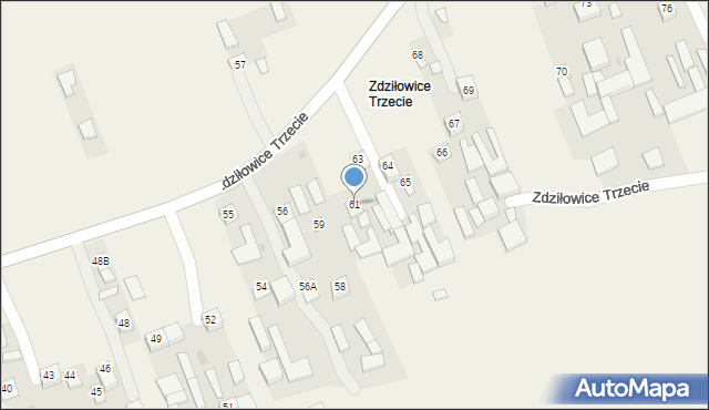 Zdziłowice, Zdziłowice Trzecie, 61, mapa Zdziłowice