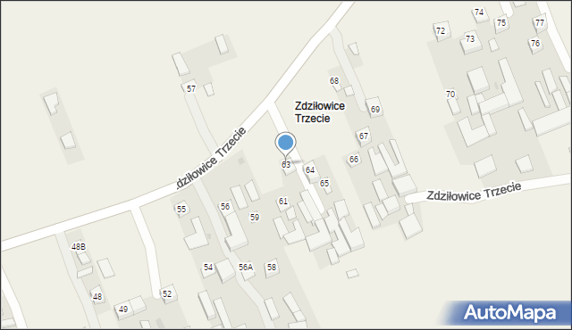 Zdziłowice, Zdziłowice Trzecie, 63, mapa Zdziłowice