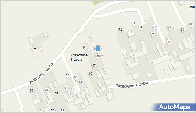 Zdziłowice, Zdziłowice Trzecie, 69, mapa Zdziłowice