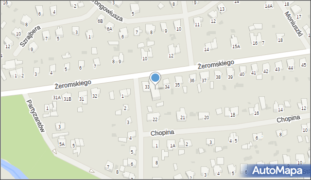 Bartoszyce, Żeromskiego Stefana, 33A, mapa Bartoszyce