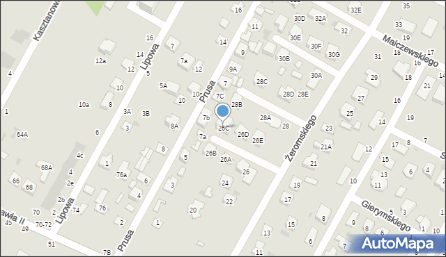 Biała Podlaska, Żeromskiego Stefana, 26C, mapa Białej Podlaskiej