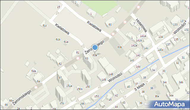 Bielawa, Żeromskiego Stefana, 63a, mapa Bielawa