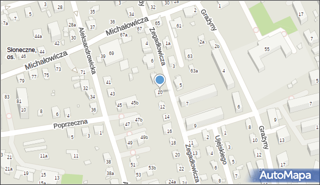 Bielsko-Biała, Zegadłowicza Emila, 10, mapa Bielsko-Białej