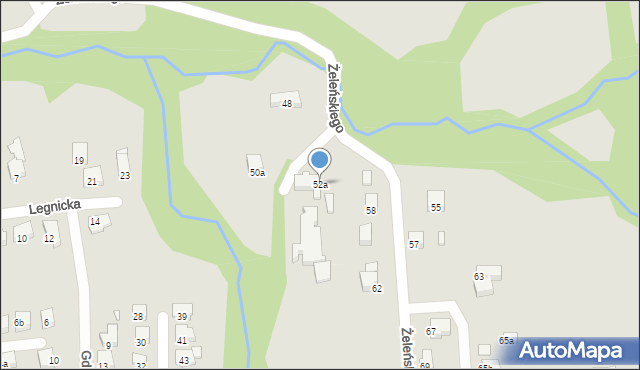 Bielsko-Biała, Żeleńskiego Władysława, 52a, mapa Bielsko-Białej