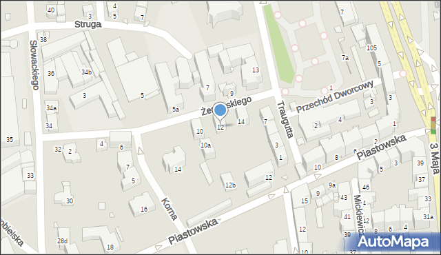 Bielsko-Biała, Żeromskiego Stefana, 12, mapa Bielsko-Białej
