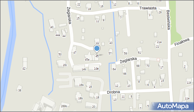 Bielsko-Biała, Żeglarska, 45, mapa Bielsko-Białej