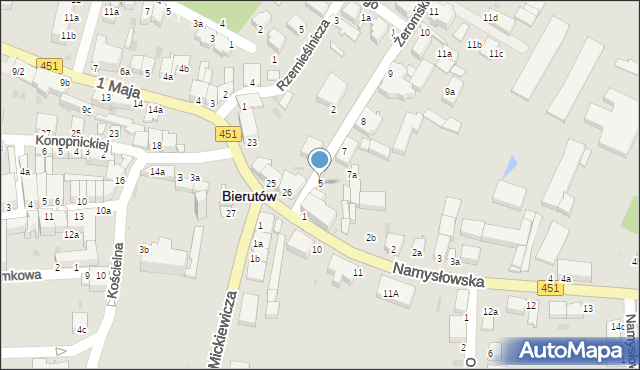 Bierutów, Żeromskiego Stefana, 5, mapa Bierutów