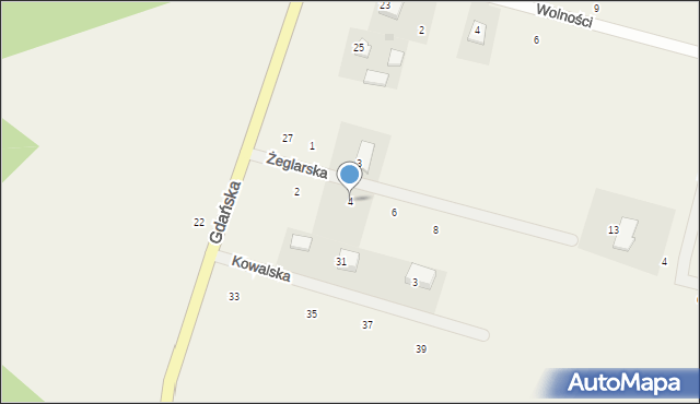 Bieszkowice, Żeglarska, 4, mapa Bieszkowice