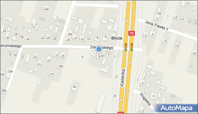 Bilcza, Żeromskiego Stefana, 5, mapa Bilcza