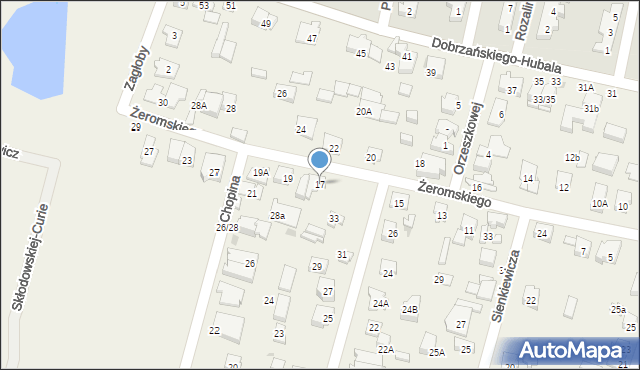 Blizne Jasińskiego, Żeromskiego Stefana, 17, mapa Blizne Jasińskiego