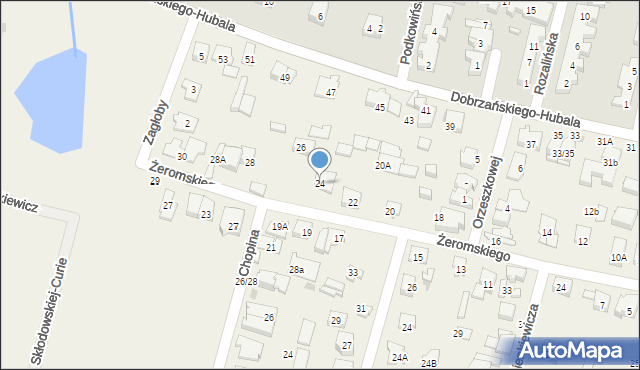 Blizne Jasińskiego, Żeromskiego Stefana, 24, mapa Blizne Jasińskiego