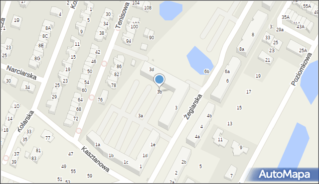 Borkowo, Żeglarska, 3b, mapa Borkowo