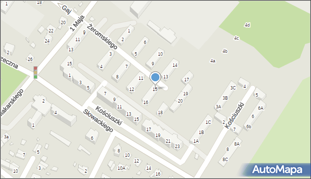 Brzeg, Żeromskiego Stefana, 15, mapa Brzeg