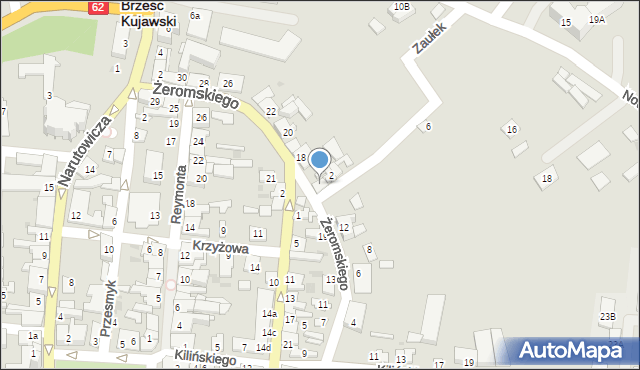 Brześć Kujawski, Żeromskiego Stefana, 16, mapa Brześć Kujawski