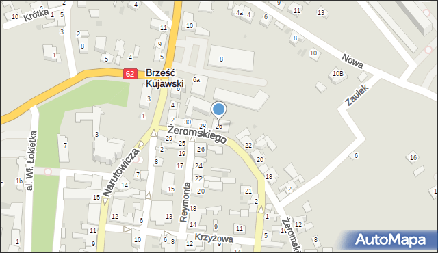 Brześć Kujawski, Żeromskiego Stefana, 26, mapa Brześć Kujawski