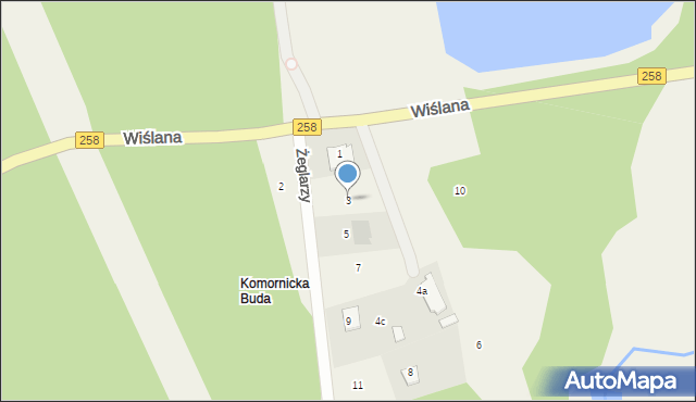 Brzoza, Żeglarzy, 3, mapa Brzoza